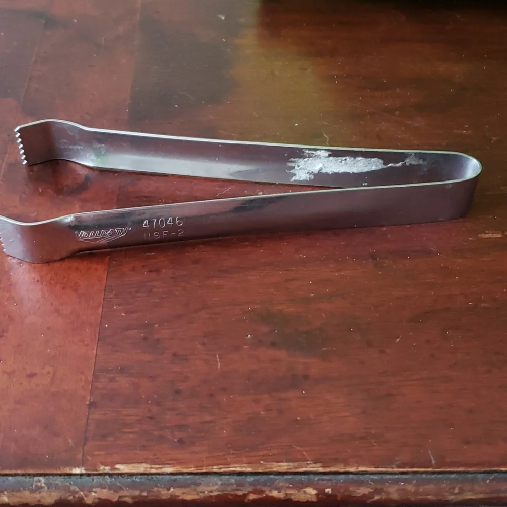Vintage Kromex Ice Bucket & Vollrath Tongs
